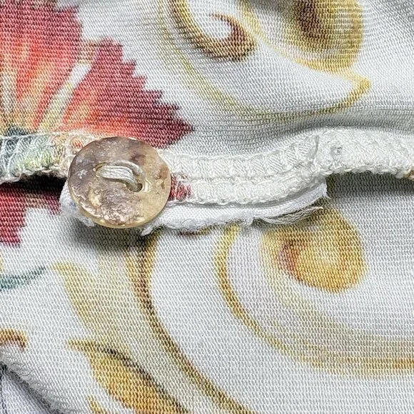 JOHNNY WAS Women Felix Short Sleeve Floral Polo Shirt Sz L Multicolor Golf 50-5 - Picture 7 of 9